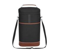 Gvvsjgdbis 2 Bottle Wine Bag Wine Carrier Tote Bag, Leakproof & Insulated Wine Cooler Bag Wine Bottle Gift Bag Black