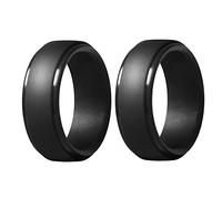 Gvvsjgdbis 2 Pcs 8Mm Popular Camouflage Silver Black Men Silicone Cool Rings Women Rubber Wedding Ring Environmental Sports Ring, Style 11 & Style 12