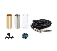 Gvvsjgdbis 2 Set Musical Instrument Accessories: 1 Set Guitar Slide Set & 1 Pcs 6.35/6.5 Guitar Bass Audio Cable Shield Wire 5M