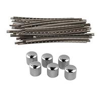 Gvvsjgdbis 24pcs 2.2MM Acoustic Electric Guitar 24 Frets Fret Wire Fret Wire Set, Silver & 6pcs Electric Guitar Bass Volume Knob