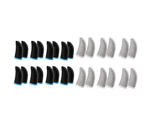 Gvvsjgdbis 28Pcs 18-Pin Carbon Fiber Finger Sleeves for Mobile Games Screen Finger Sleeves- 12Pcs White & 16Pcs Black