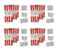 Gvvsjgdbis 28x for 144001 1/14 RC Car Spare Parts Metal Linkage Servo Pull Rod Steering Tie Rod Set,Red