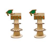 Gvvsjgdbis 2PCS 2024 Graduation Season Gift Box Graduation Wallet Money Holder Easy Install Easy to Use,Green Hat Orange Lettering