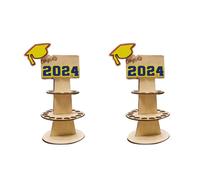 Gvvsjgdbis 2PCS 2024 Graduation Season Gift Box Graduation Wallet Money Holder Easy Install Easy to Use,Yellow Hat Blue Lettering