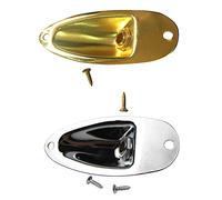 Gvvsjgdbis 2Pcs Boat Guitar Jack 1/4 Inch Input Output Jack Plate Socket 6.35Mm for FD Strat Style Guitar Parts - Silver & Gold