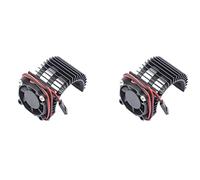 Gvvsjgdbis 2X 3650 Motor Heat Sink and Cooling Fan Set for 1/10 RC Car 540/550 3650/3660 Motor 1:10 RC Car Parts -Black