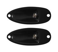 Gvvsjgdbis 2X Boat Style 1/4 Inch Loaded Guitar Output Mono Jack Plug Socket Plate for Stratocater Style Electric Guitar, Black