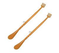 Gvvsjgdbis 2X Brown Plastic Handle Back Scratch Helper Massager 48 cm
