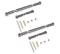 Gvvsjgdbis 2X Metal Adjustable Steering Linkage Servo Link Pull Rod Turnbuckle for MN D90 D99 MN-90-45 1/12 RC Car Crawler,Grey