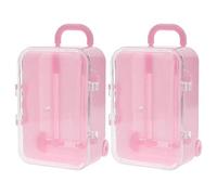 Gvvsjgdbis 2X Pink Mini Roller Travel Suitcase Candy Box Personality Wedding Candy Box Luggage Trolley Case Candy Toy