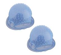Gvvsjgdbis 2X Reusable Salon Highlighting Dye Hair Coloring Frosting Cap with Metal Hook Blue