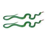 Gvvsjgdbis 2X Simulation Soft Plastic Toy Snake Simulation Snake Rubber Tip Toy - Green