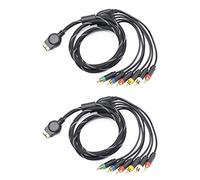 Gvvsjgdbis 2X Suitable for PS2/ Component Cable 1.8M Suitable for PS 2/3 High Resolution Game Cable Accessories