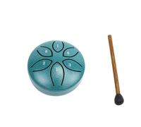 Gvvsjgdbis 3 Inch 6 Tone Steel Tongue Drum Mini Hand Pan Drums with Drumsticks Percussion Musical Instruments Drum Dark Green
