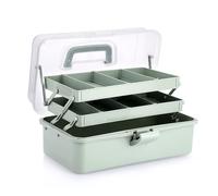 Gvvsjgdbis 3-Layer Plastic Dividing Storage Box Craft Organizer and Storage with Adjustable Spacers Portable Handled Organizer