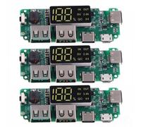 Gvvsjgdbis 3Pcs Lithium Battery Charger Board LED Dual USB 5V 2.4A Type-C USB Mobile Power Bank 18650 Charging Module Circuit