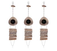 Gvvsjgdbis 3X 100% Natural Coconut Husk Coconut Hide with Ladder for Bird Shell Hideaway Habitat 2