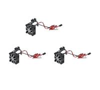 Gvvsjgdbis 3X for RC Car 3650 3660 550 540 Motor Heatsink Cooling Fan with Thermal Sensor CNC Aluminum Alloy Clamp Heatsink,Black