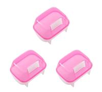Gvvsjgdbis 3X Pink White Small Hamsters Bathing Sand Cage Pet Bathroom 10 X 7 X 7cm
