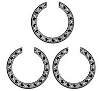Gvvsjgdbis 3X Sound Hole Rose Decal Sticker for Acoustic Classical Guitar Parts Black+Silver