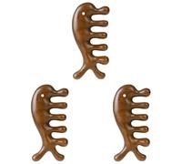 Gvvsjgdbis 3X Wooden Scalp Massager Comb - Green Sandalwood Wide Tooth Comb Acupressure Tool - Portable Wood Massage Tools for Face