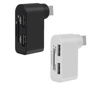 Gvvsjgdbis 4 in 1 Rotatable USB Hub,Laptop Hub, Portable 180 Degrees Rotate USB Hub, USB Hub Docking Station (Black+White)
