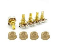 Gvvsjgdbis 4 Pcs Electric Guitar Control Speed Knobs Gold & 5x Guitar Potentiometer Audio Volume & Tone Pots Switch Control A500K