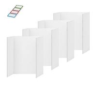 Gvvsjgdbis 4 Pcs Trifold Poster Board, White Poster Board Comes with Sticky Accessories, Corrugate Presentation Boards Easy Install S
