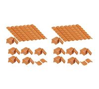 Gvvsjgdbis 400 Pcs Roof Tiles Model Building Set Red Miniature Tiles for DIY Landscape Kitchen Garden Decoration