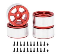 Gvvsjgdbis 4PCS 1.0in Metal Wheel Rims for 1/24 1/18 RC Crawler Car Axial SCX24 AX24 FCX24 Enduro24 TRX4M,Narrow 5-Spokes Red