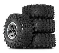 Gvvsjgdbis 4Pcs 1.9 Inch Metal Tire Wheels with 118mm OD Tires for Axial SCX10 D90 Wraith 1/10 RC Climbing Crawler Car Parts Black