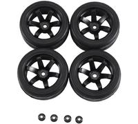 Gvvsjgdbis 4Pcs 12mm Hex Wheel Rims & OD 2.59Inch Rubber Tires for RC 1/10 On-Road Touring Car Replacement E