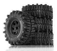 Gvvsjgdbis 4pcs 130mm 2.2Inch Beadlock Wheel Rim Rubber Tire Set for 1/10 RC Crawler Car Axial SCX10 Wraith RR10 Capra RBX10 TRX4,C