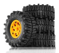 Gvvsjgdbis 4pcs 130mm 2.2Inch Beadlock Wheel Rim Rubber Tire Set for 1/10 RC Crawler Car Axial SCX10 Wraith RR10 Capra RBX10 TRX4,B