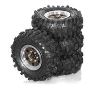 Gvvsjgdbis 4pcs 51mm 1.0Inch Metal Beadlock Wheel Tire Set for 1/18 1/24 RC Crawler Car TRX4M SCX24 FCX24 Upgrade Parts Brown