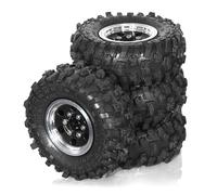 Gvvsjgdbis 4pcs 51mm 1.0Inch Metal Beadlock Wheel Tire Set for 1/18 1/24 RC Crawler Car TRX4M SCX24 FCX24 Upgrade Parts Black