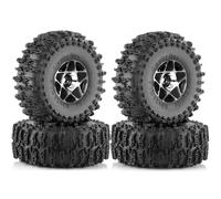 Gvvsjgdbis 4pcs 63mm 1.0inch Beadlock Wheel Tire Set for 1/18 1/24 RC Crawler Car TRX4M SCX24 FCX24 Upgrade Parts Accessories Black