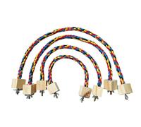 Gvvsjgdbis 4PCS Parrot Color Cotton Rope Toys Elastic Parrot Climbing Toys Sturdy Bird Swing Harness Cage Pet Toy Swing Stand, Easy to Use B