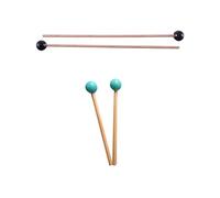 Gvvsjgdbis 4Pcs Soft Rubber Sticks Wood Handle Bell Mallets for Glockenspiel Xylophone Bell Parts, Black & Green