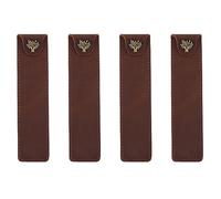 Gvvsjgdbis 4X Leather Pen Pouch Holder Single Pencil Bag Pen Case with Snap Button for Rollerball Fountain Ballpoint Pen-Brown
