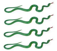 Gvvsjgdbis 4X Simulation Soft Plastic Toy Snake Simulation Snake Rubber Tip Toy - Green