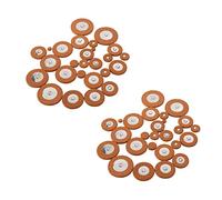 Gvvsjgdbis 50 Pcs Professional Leather Tenor Saxophone Pads Orange Sax Pads Replacement Woodwind Musical Instruments Parts