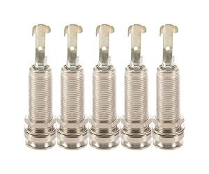 Gvvsjgdbis 5X Cylinder Clip End Pin Mono Panel Output Jack Socket for Electric Guitar Bass 6.35mm