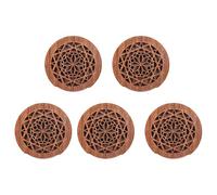 Gvvsjgdbis 5X Guitar Wooden Soundhole Sound Hole Cover Block Feedback Buffer Mahogany Wood for EQ Acoustic Folk Guitars,Style 1