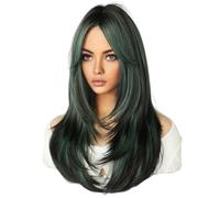 Gvvsjgdbis 64cm European and American Simulation Wig Female Long Hair Center Parted Full Set Long Hair Female Set Wig Easy Install,F