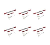 Gvvsjgdbis 6X Metal Adjustable Steering Linkage Servo Link Pull Rod Turnbuckle for MN D90 D99 MN-90-45 1/12 RC Car Crawler,Red