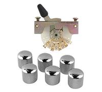 Gvvsjgdbis 7 Pcs :6 Pcs Electric Guitar Bass Volume Knob Chord Cap & 1 Pcs 5 Way Lever Switch Selector