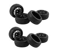 Gvvsjgdbis 8Pcs 1/10 Rubber Tire Rc Racing Car Tires On Road Wheel Rim Fit For 9068-6081 Rc Car Part