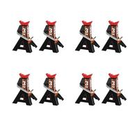 Gvvsjgdbis 8PCS Metal 3 Ton Simulated Jack Height Adjustable Repair Bracket Scene Tool Lifting Jack for 1/10 TRX4 Black (Toy Model)