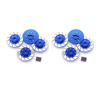Gvvsjgdbis 8PCS Metal Brake Disc Wheel Rim Box Metal Hex Adapter 12mm for 1/10 D4 On-Road Racing RC Car Parts,Navy Blue